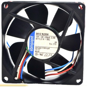 Ebmpapst 8412N/2GH 12V 235mA 2.2W 3wires Cooling Fan